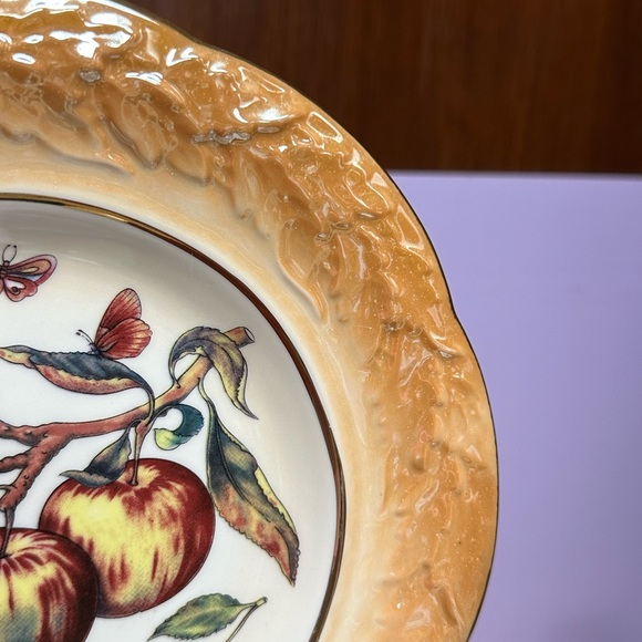 Vintage Plate peach lustreware gold trim with apples - Picture 6 of 12